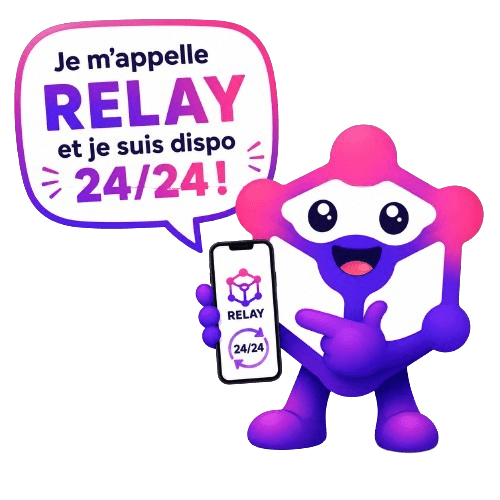 Mascotte Relay disponible 24 heures sur 24